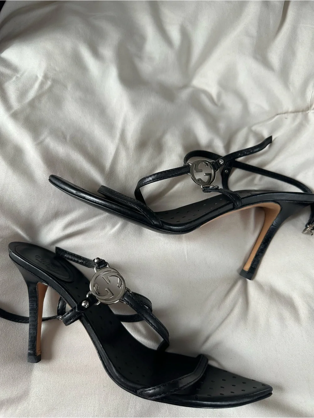 Vintage Gucci Strappy Logo Heels - Picture 6 of 7